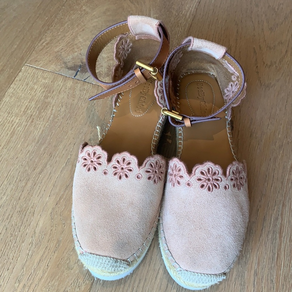 See by Chloe Suede Espadrille - Nude/blush